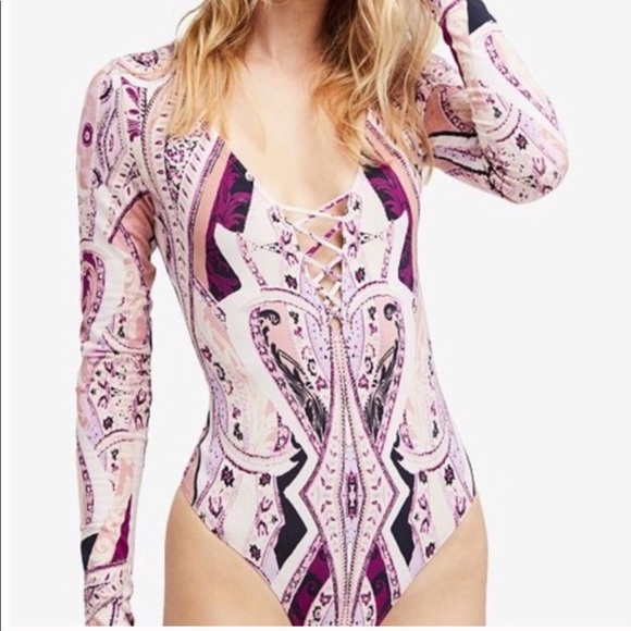 NWT Free People Paisley Pick A Place Bodysuit - Picture 1 of 8